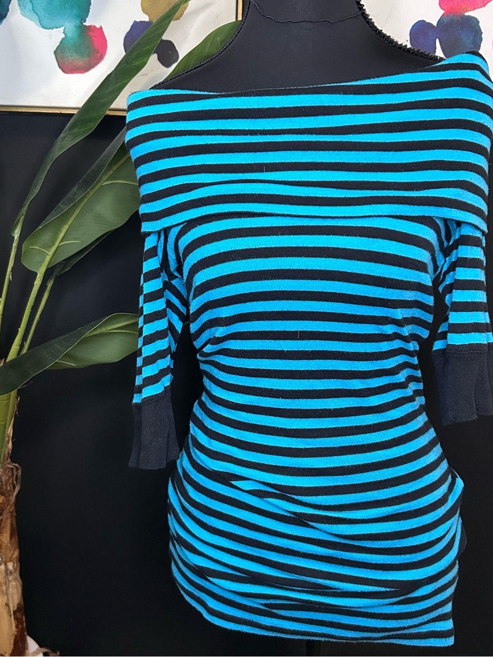 Y2K 2000s Express 2 Way Striped Off the Shoulder Top